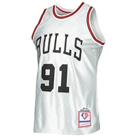 Men's Mitchell & Ness Dennis Rodman Platinum Chicago Bulls 1997/98 Hardwood Classics 75th Anniversary Swingman Jersey