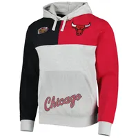 Sweat à capuche Tie-Breaker des Chicago Bulls Mitchell & Ness gris chiné pour hommes