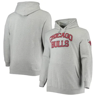 Chicago Bulls Mitchell & Ness Hardwood Classics Big Tall Throwback Pullover Hoodie - Heathered Gray