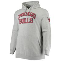 Men's Mitchell & Ness Heathered Gray Chicago Bulls Hardwood Classics Big Tall Throwback Pullover Hoodie