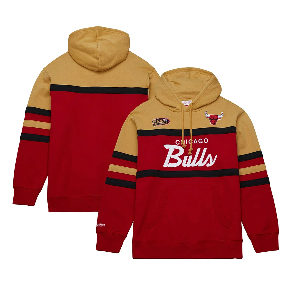 Sweat à capuche Mitchell & Ness pour hommes, rouge/or, entraîneur-chef des Chicago Bulls