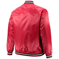 Men's Mitchell & Ness Red Chicago Bulls Big Tall Hardwood Classics Raglan Satin Full-Snap Jacket