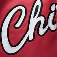 Men's Mitchell & Ness Red Chicago Bulls Big Tall Hardwood Classics Raglan Satin Full-Snap Jacket