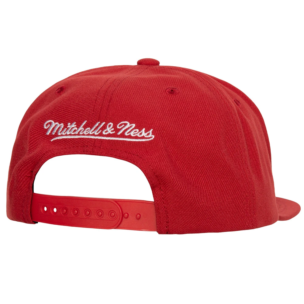 Casquette à rabat Champ Stack des Chicago Bulls Mitchell & Ness pour homme, rouge