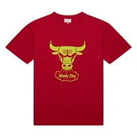 Men's Mitchell & Ness Red Chicago Bulls Hardwood Classics Neon Nights Premium T-Shirt