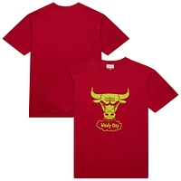 T-shirt premium rouge Mitchell & Ness Chicago Bulls Hardwood Classics Neon Nights pour hommes