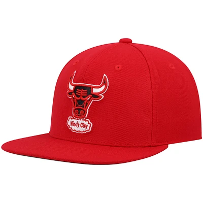 Casquette Snapback Chicago Bulls Hardwood Classics Team Ground 2.0 rouge Mitchell & Ness pour homme