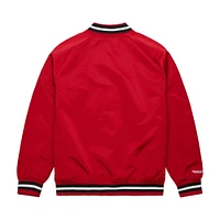 Veste rouge Mitchell & Ness Chicago Bulls Hardwood Classics Throwback Wordmark Raglan Full-Snap pour hommes