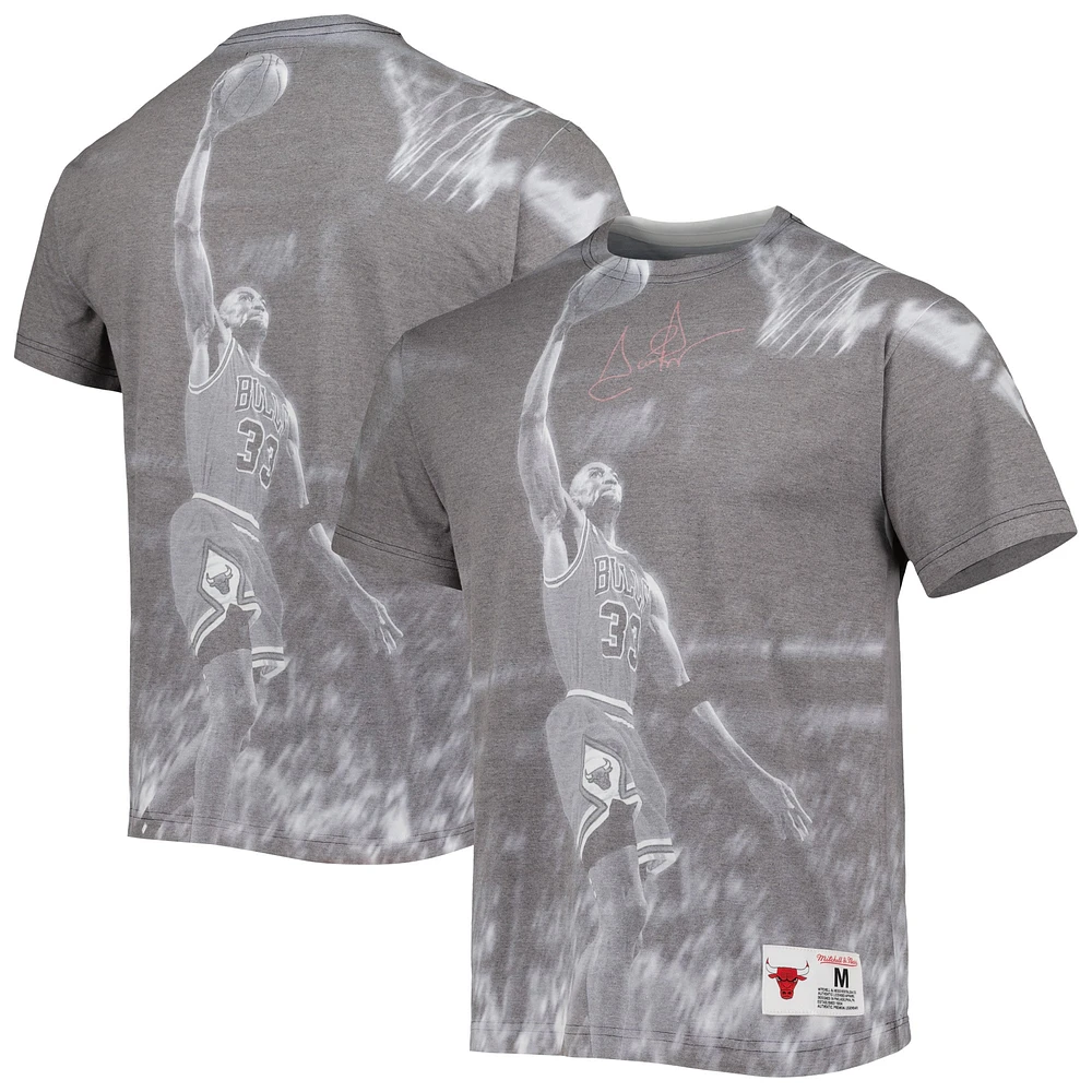 T-shirt pour homme Mitchell & Ness Scottie Pippen gris chiné Chicago Bulls Above The Rim