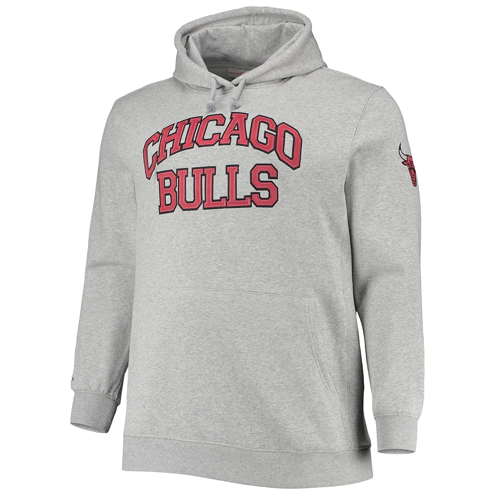 Mitchell & Ness Scottie Pippen Heathered Grey Chicago Bulls Tailles Big Tall Pull à capuche avec nom et numéro pour hommes