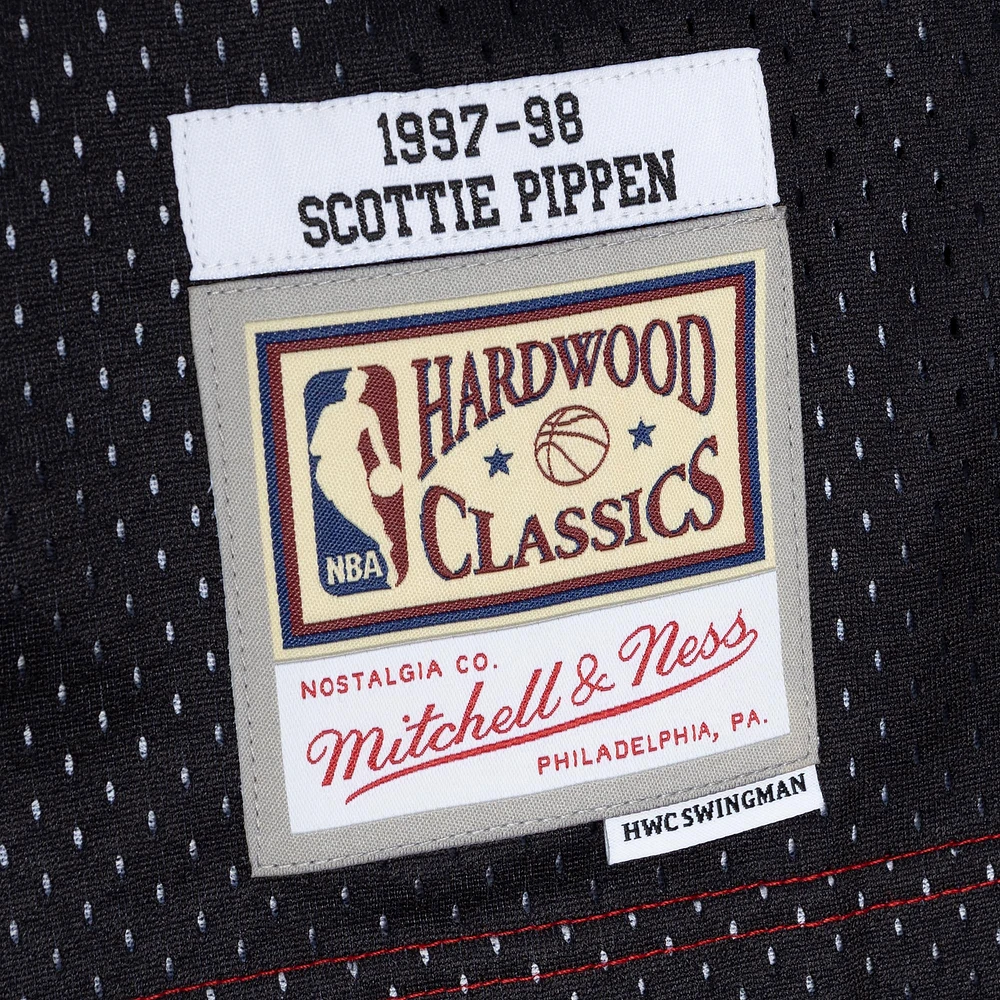 Maillot Mitchell & Ness Scottie Pippen rouge/noir pour homme Chicago Bulls Hardwood Classics 1997/98 Split Swingman