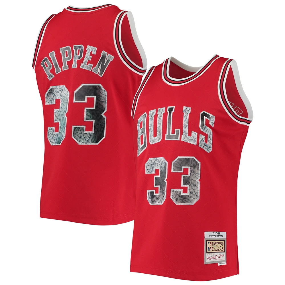 Maillot Swingman Diamond pour homme Mitchell & Ness Scottie Pippen rouge Chicago Bulls 1997/98 Hardwood Classics NBA 75th Anniversary