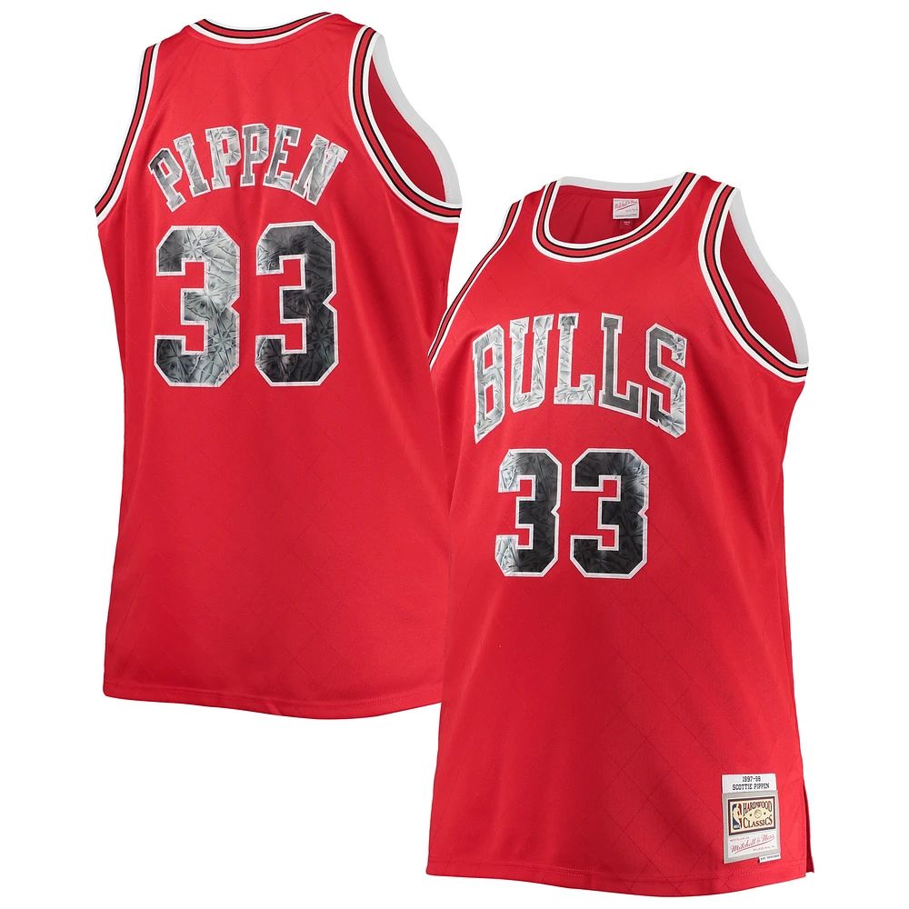 Maillot Swingman Diamond pour hommes Mitchell & Ness Scottie Pippen rouge Chicago Bulls Big Tall 1997/98 NBA 75th Anniversary