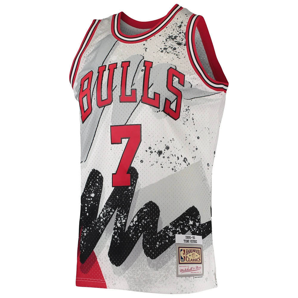 Maillot Homme Mitchell & Ness Toni Kukoc Blanc Chicago Bulls Hardwood Classics 1995/96 Hyper Hoops Swingman