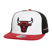 Casquette Snapback Mitchell & Ness pour hommes, blanc/rouge, Chicago Bulls Core