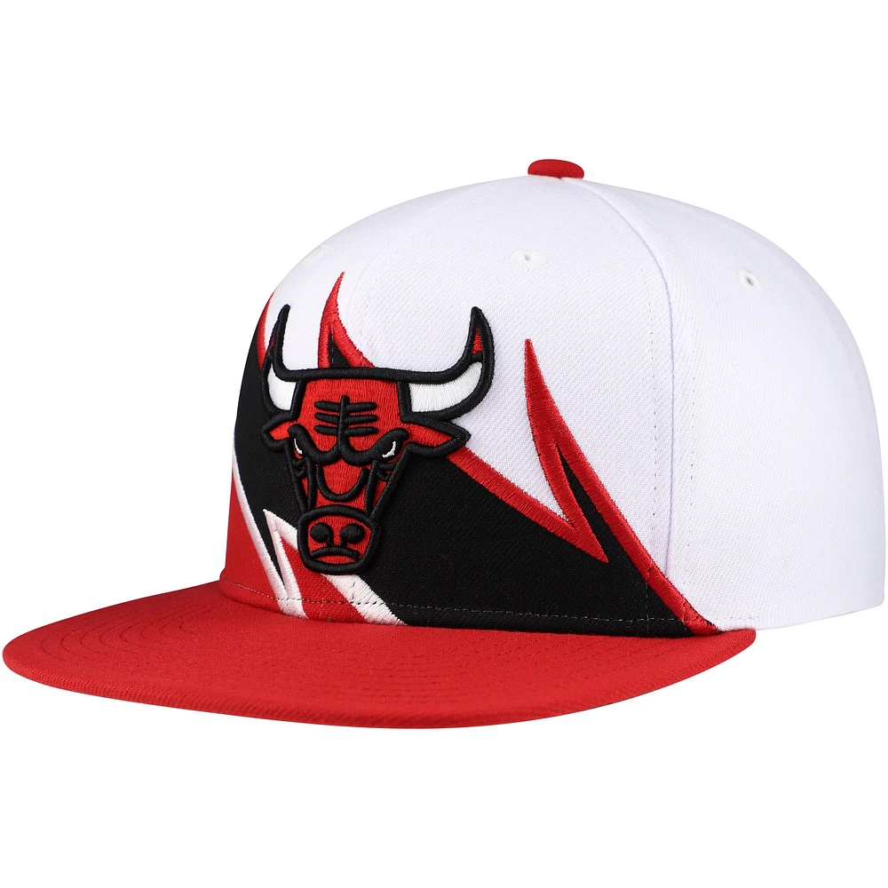 Casquette Snapback Mitchell & Ness Chicago Bulls Waverunner blanc/rouge pour hommes