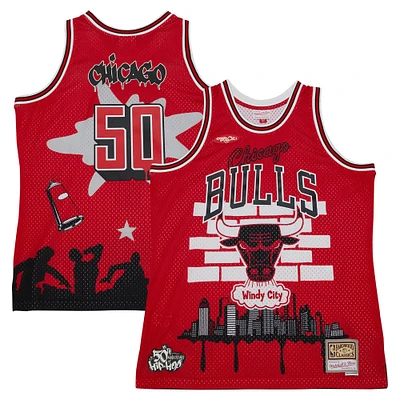 Men's Mitchell & Ness x Tats Cru Red Chicago Bulls Hardwood Classics Fashion Jersey