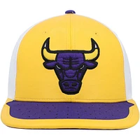 Casquette Snapback Day One des Chicago Bulls Mitchell & Ness jaune/violet pour hommes