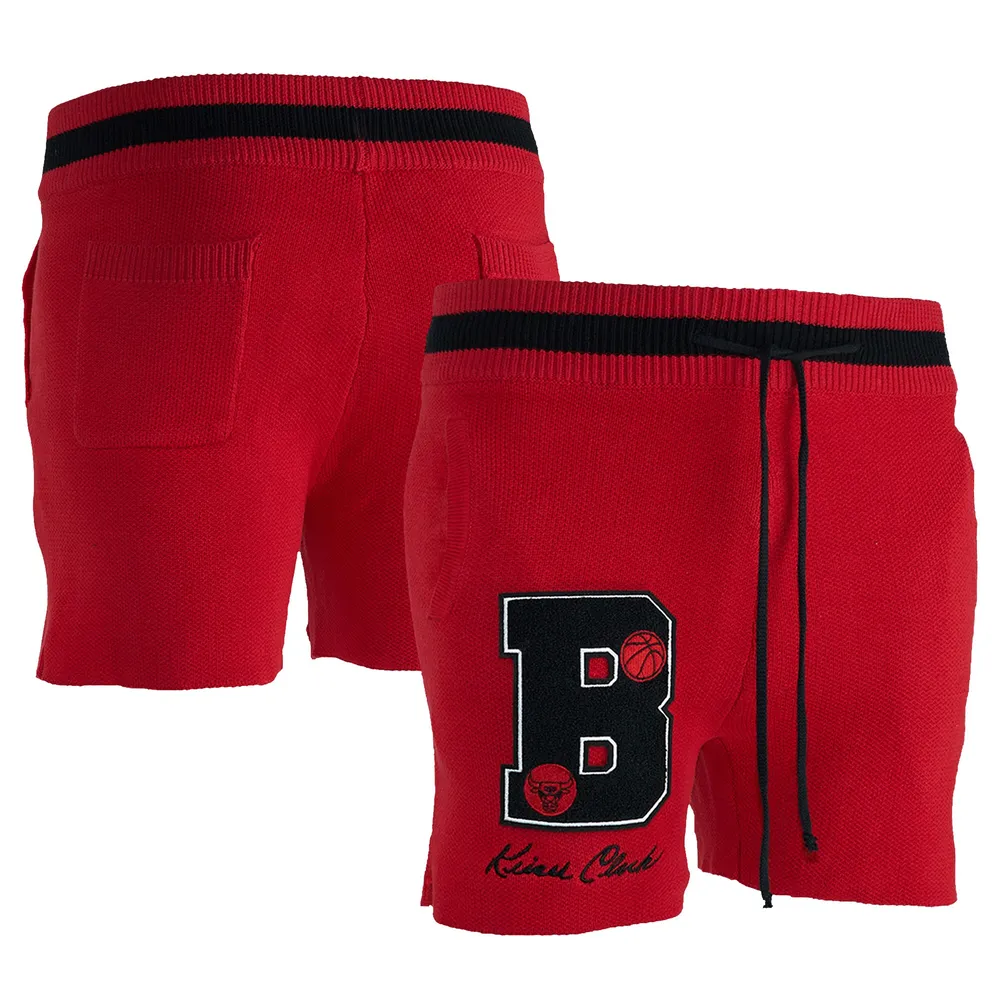 Short en tricot sans identification de l'appelant NBA x Keizer Clark Chicago Bulls rouge/noir pour homme