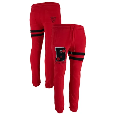 Pantalon de survêtement NBA x Keizer Clark Chicago Bulls No Caller ID rouge/noir pour homme