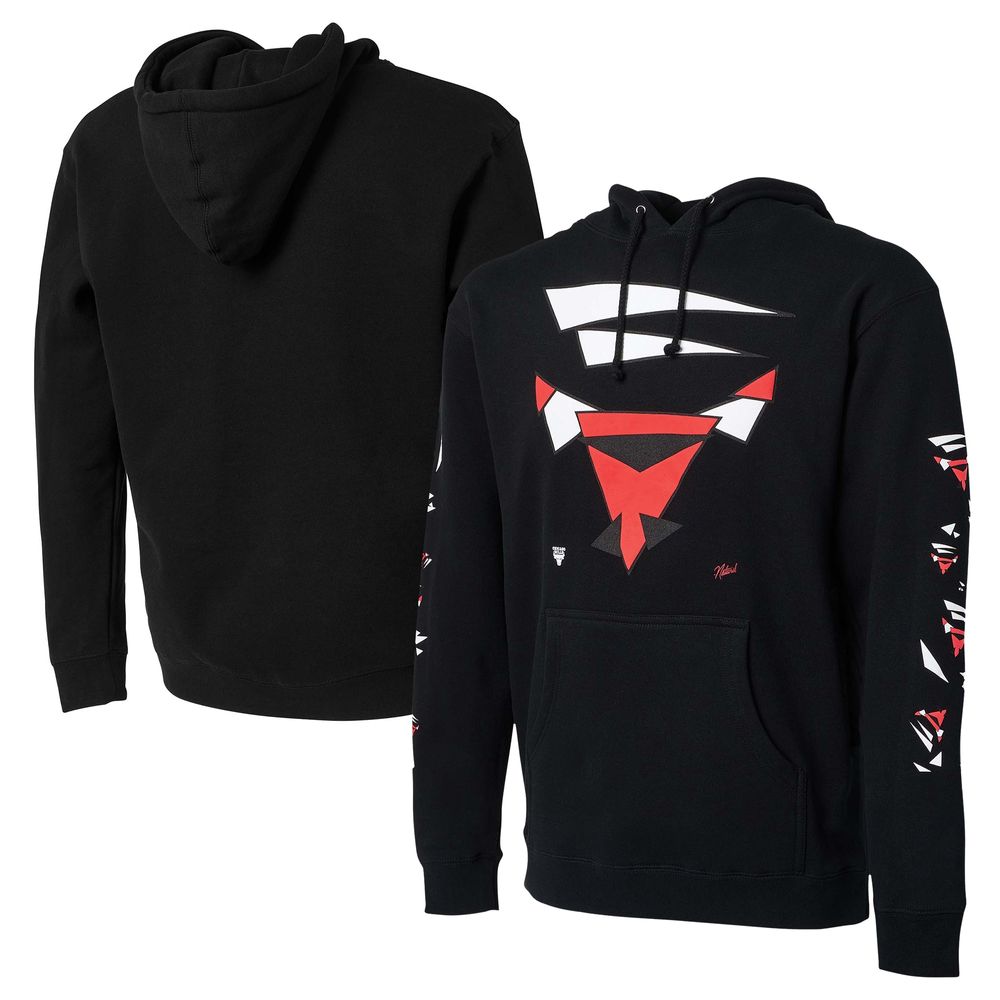 Men's NBA x Naturel Black Chicago Bulls No Caller ID Pullover Hoodie