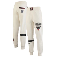 Pantalon de jogging qualité supérieure NBA x Two Hype pour homme, couleur crème, collection Culture & Hoops des Chicago Bulls