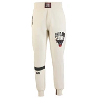 Pantalon de jogging qualité supérieure NBA x Two Hype pour homme, couleur crème, collection Culture & Hoops des Chicago Bulls