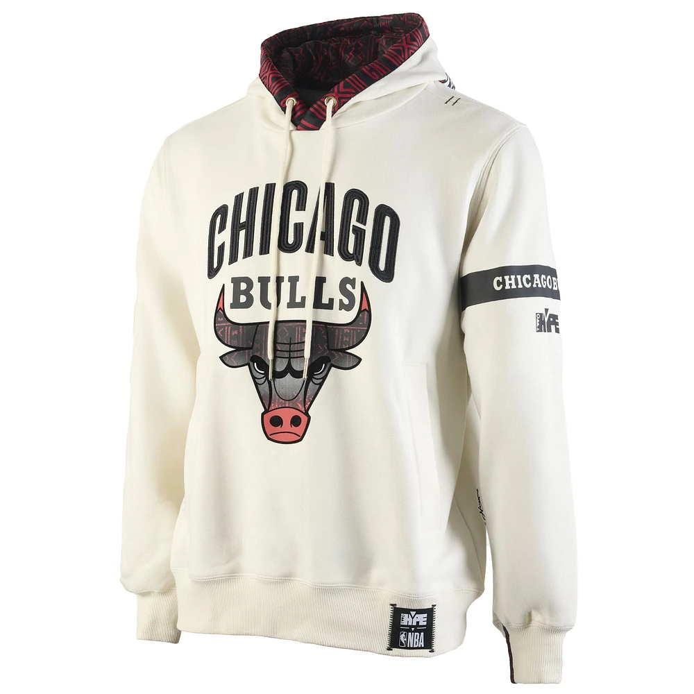 Men's NBA x Two Hype  Cream Chicago Bulls Culture & Hoops Collection Premium Pullover Hoodie