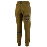 Pantalon de jogging NBA x Two Hype pour homme, collection Chicago Bulls, vert olive, qualité supérieure