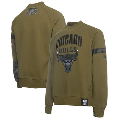 Men's NBA x Two Hype  Olive Chicago Bulls Culture & Hoops Collection Premium Pullover Sweatshirt