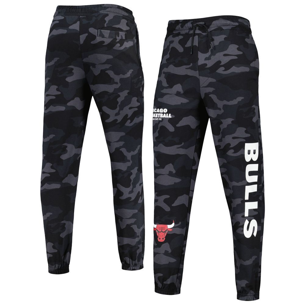 Men's New Era Black/Camo Chicago Bulls Tonal Joggers