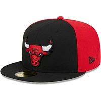 Men's New Era Black/Red Chicago Bulls Gameday Wordmark 59FIFTY Fitted Hat