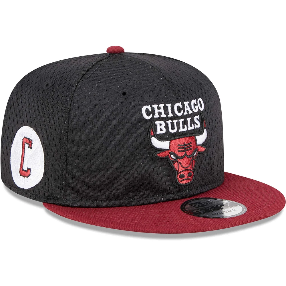 Casquette Snapback 9FIFTY en maille Chicago Bulls New Era noir/rouge pour homme