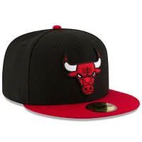 Men's New Era Black/Red Chicago Bulls Official Team Color 2Tone 59FIFTY Fitted Hat