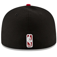 Men's New Era Black/Red Chicago Bulls Official Team Color 2Tone 59FIFTY Fitted Hat