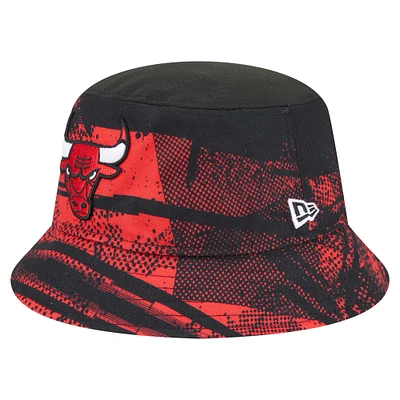 Men's New Era  Black/Red Chicago Bulls Tip-Off Bucket Hat