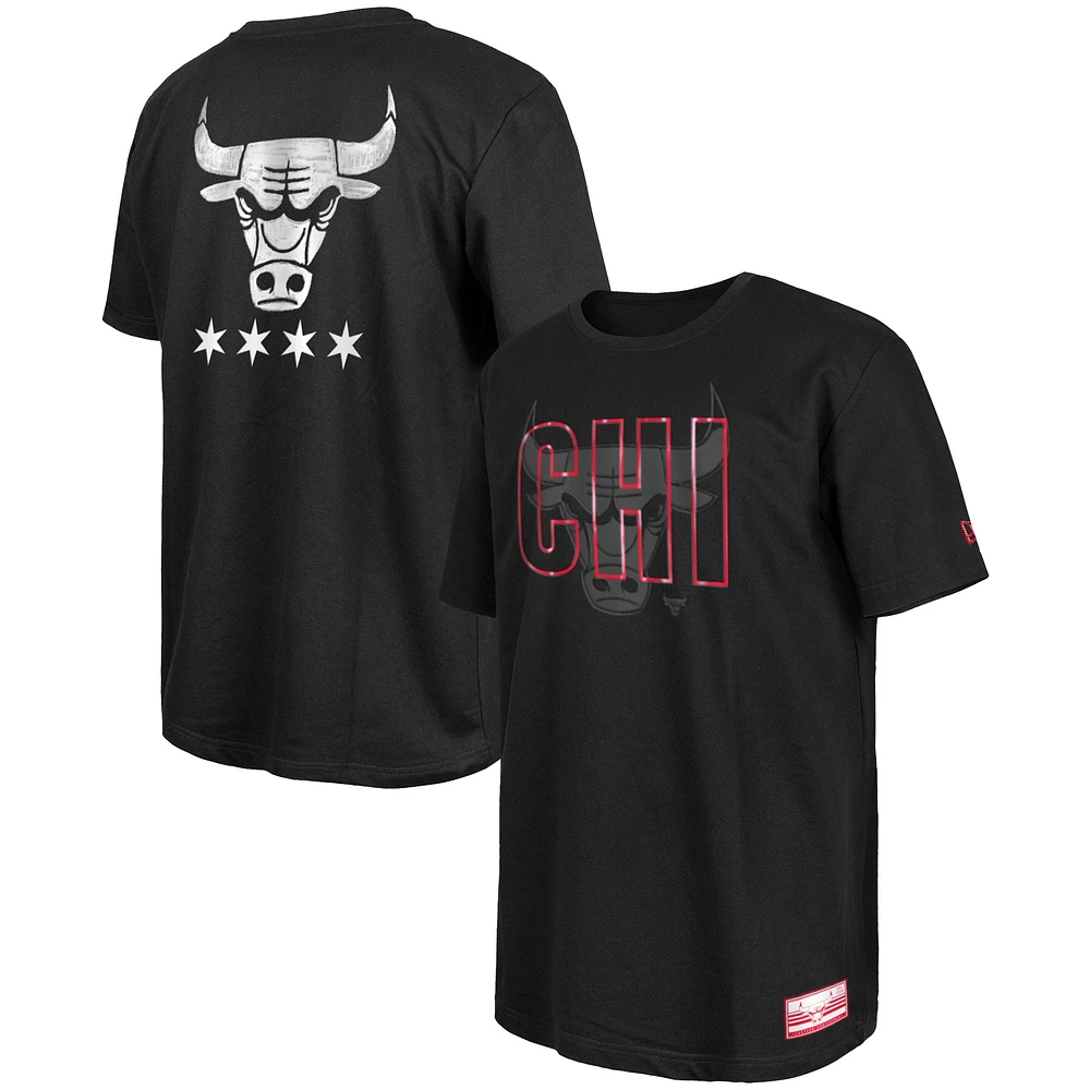 Men's New Era Black Chicago Bulls 2023/24 City Edition Elite Pack T-Shirt