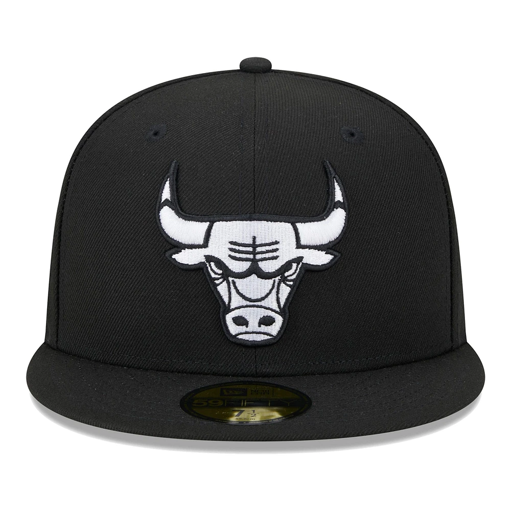 Casquette ajustée 59FIFTY Chicago Bulls noire New Era pour homme