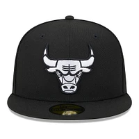 Casquette ajustée 59FIFTY Chicago Bulls noire New Era pour homme