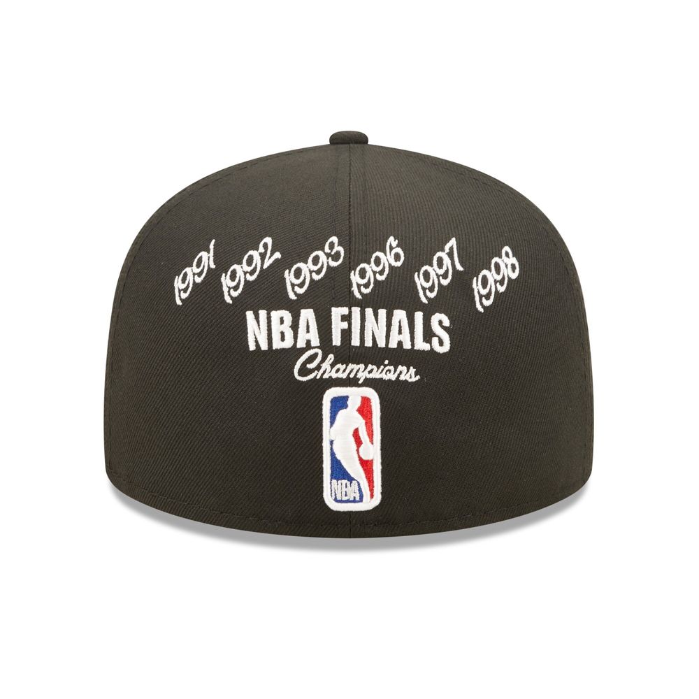 Men's New Era Black Chicago Bulls 6x NBA Finals Champions Crown 59FIFTY - Fitted Hat