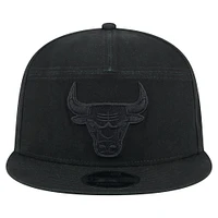 Men's New Era Black Chicago Bulls Adventure Canvas Split Panel 9FIFTY Snapback Hat