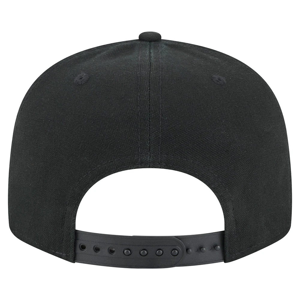 Men's New Era Black Chicago Bulls Adventure Canvas Split Panel 9FIFTY Snapback Hat