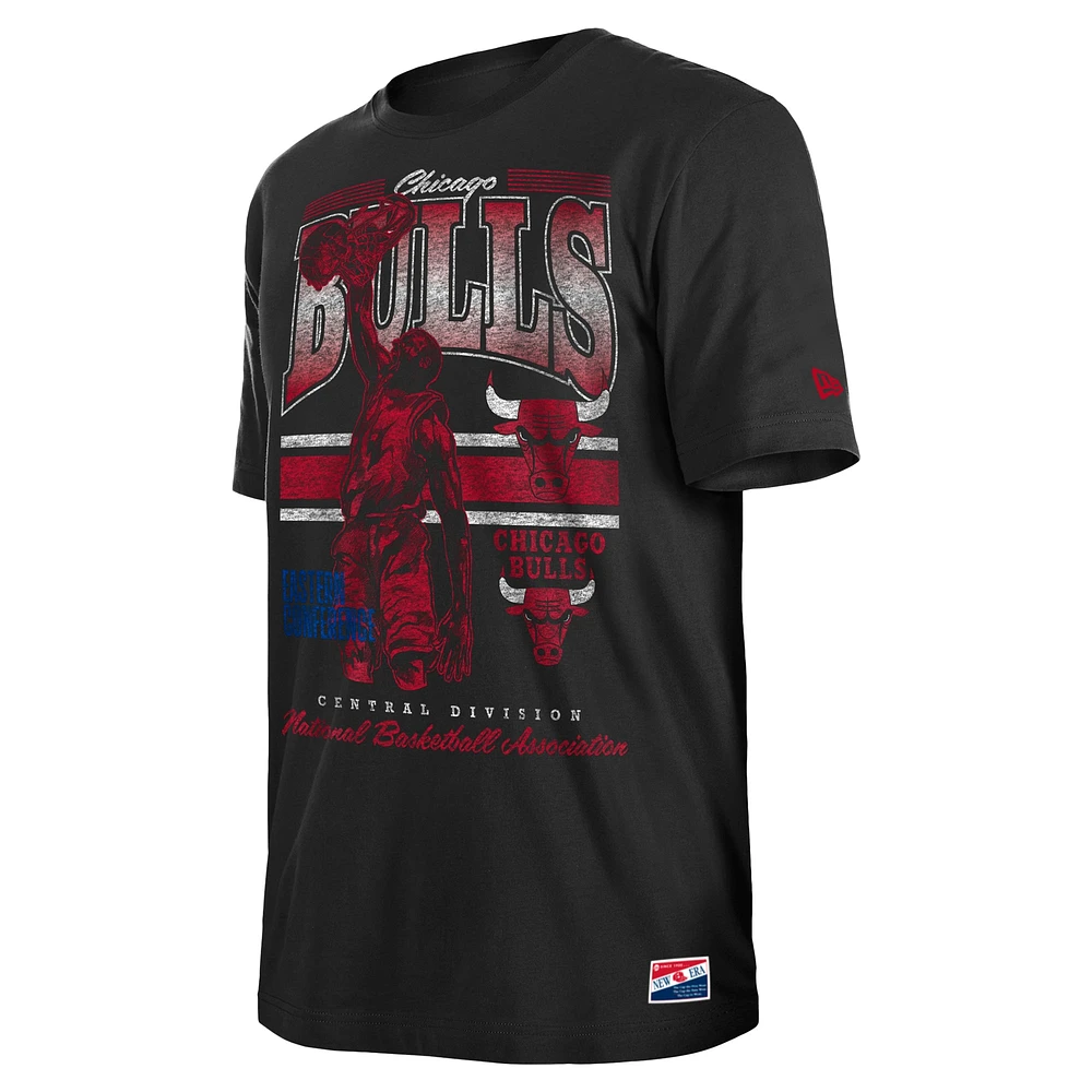 T-shirt oversize délavé aux enzymes Chicago Bulls noir New Era pour homme