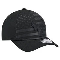 Men's New Era  Black Chicago Bulls Game Day Flag A-Frame 9FORTY Adjustable Hat