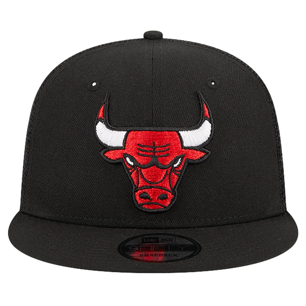 Men's New Era Black Chicago Bulls Meshback 9FIFTY Snapback Hat