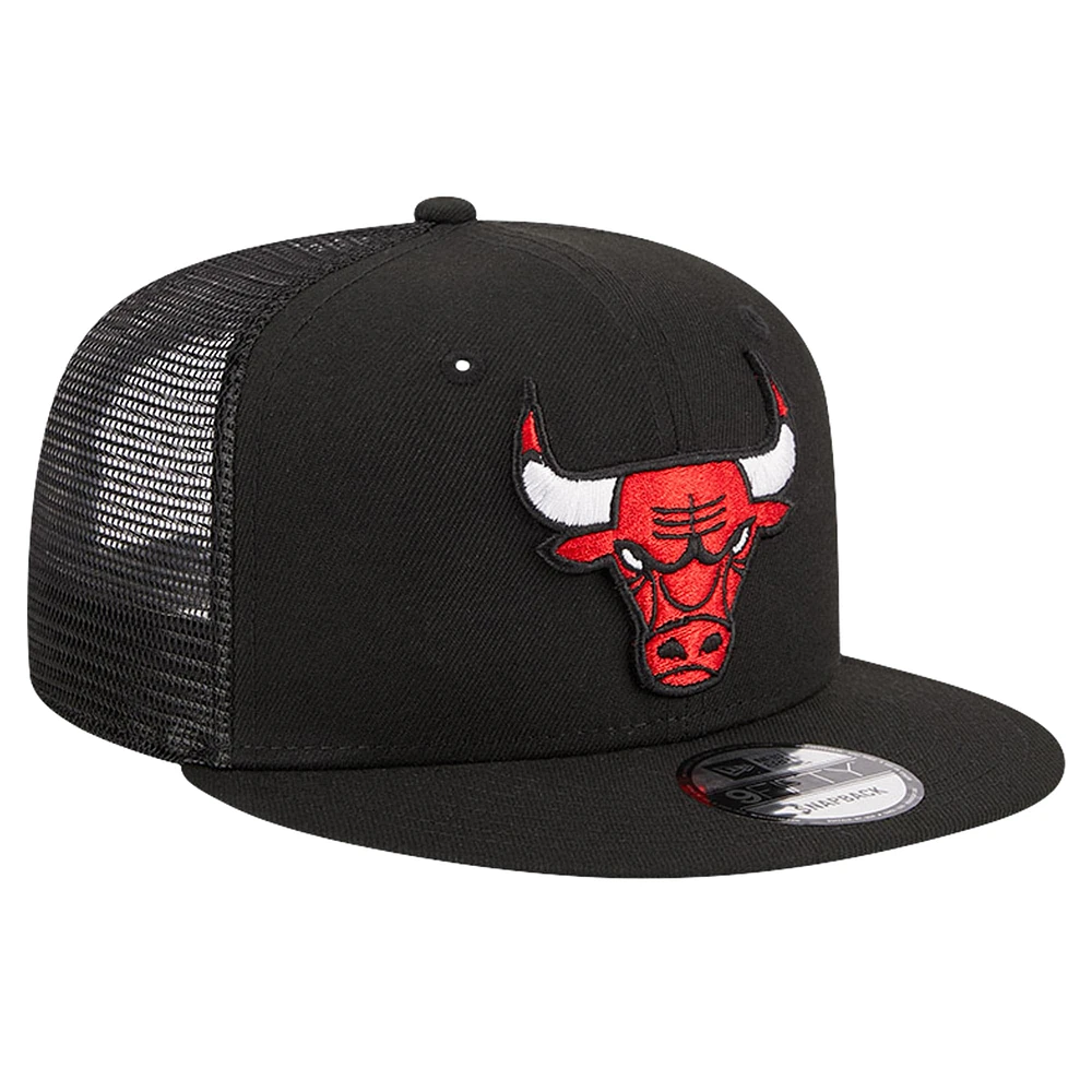 Men's New Era Black Chicago Bulls Meshback 9FIFTY Snapback Hat