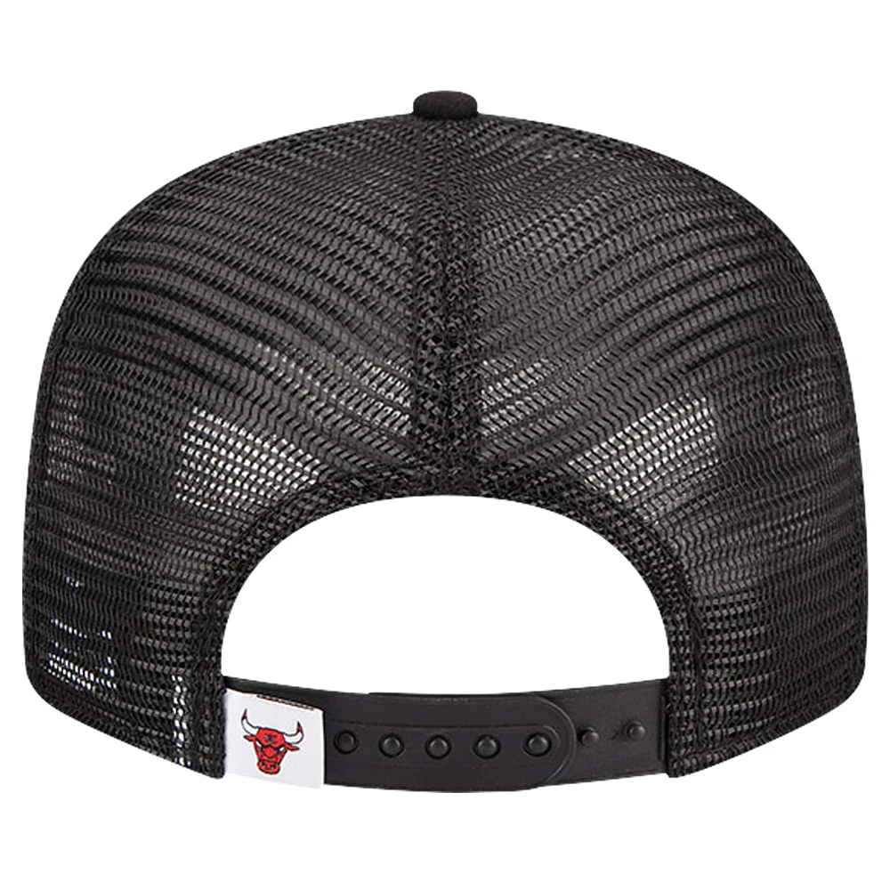 Men's New Era Black Chicago Bulls Meshback 9FIFTY Snapback Hat