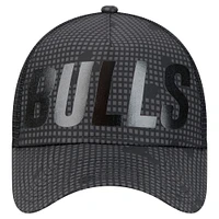 Casquette ajustable 9Forty Chicago Bulls Midnight Ink A-Frame Trucker pour homme New Era noire