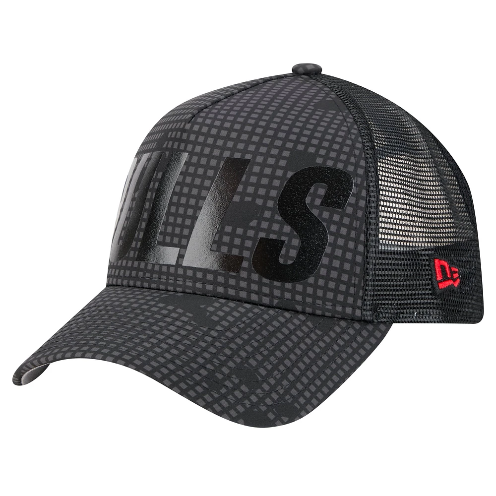 Casquette ajustable 9Forty Chicago Bulls Midnight Ink A-Frame Trucker pour homme New Era noire