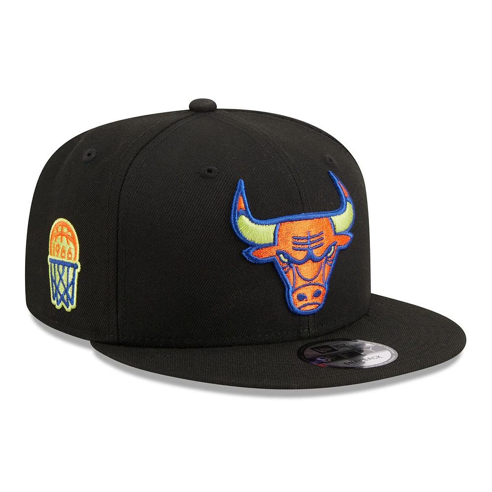 Casquette Snapback 9FIFTY Chicago Bulls Neon Pop New Era noire pour homme